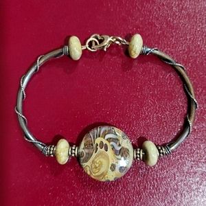 Bracelet artisan olive pewter